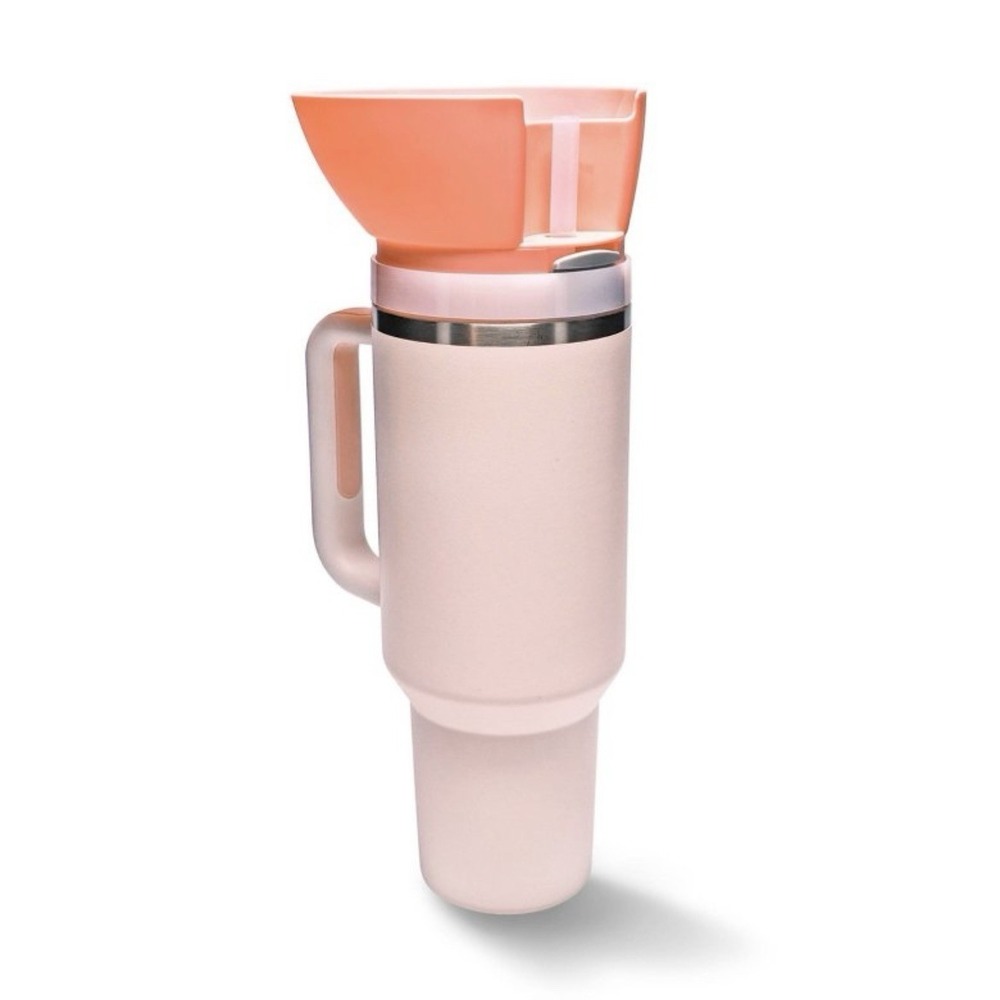 Water Bottle Snack Bowl Attachment -‎ Coral Pink In Color NEW